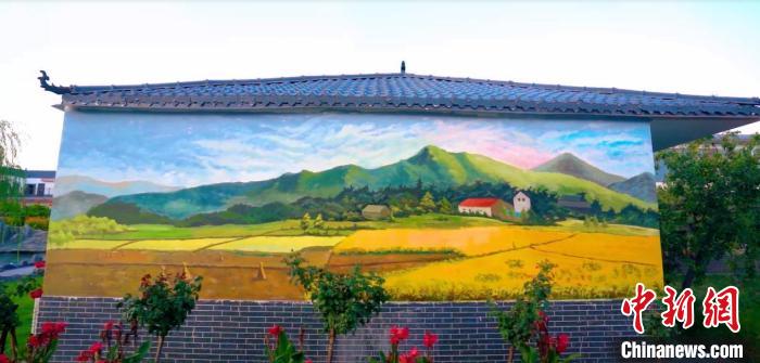 繪制好的鄉(xiāng)村墻繪。　寧夏文旅廳供圖